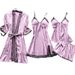 Pyjamas Damer Sensuell Pyjamas 4 delar Camisole Pyjamas Hemkläder för kvinnor med bröstkudde Sovrock_voghion.com