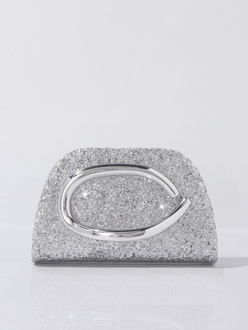 KOSÉ Neue Abendtasche, klassische Clutch, modische und trendige Umhängetasche mit Paillettengriff und Kette_voghion.com
