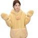 Yellow Bear Lockeres, bequemes Pyjama-Set für Damen im Herbst und Winter, verdickte Loungewear mit Kapuze_voghion.com