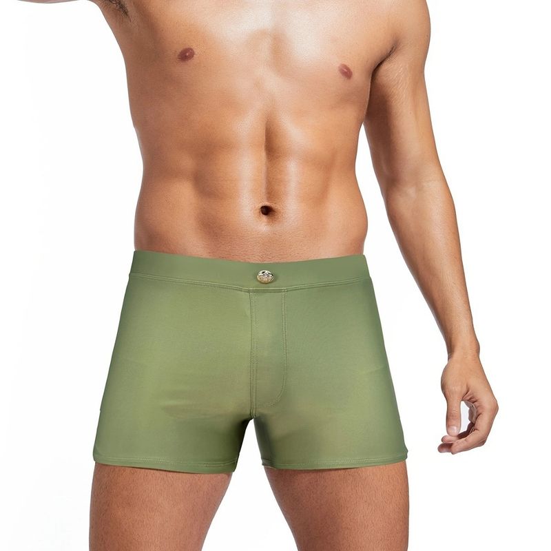 Men's Mid-Rise Swim Trunks - Comfortable & Slim Fit With Quick-Dry Fabric (Solid Color & UPF 50+) - Beach & Pool Wear​_voghion.com
