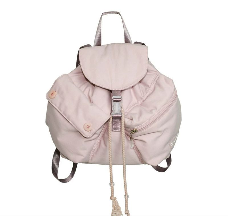 Korean Niche Tide Brand Pocket Buckle Drawstring Nylon Functional Women's Backpack 2025 Spring And Summer New Fashion Versatile Leisure Daily_voghion.com