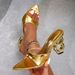 Women's Golden Sandals Fashion Sandals Golden Shiny Sandals Special Shaped Heel Pointed Sandals Fashionable And Simple Women's Shoes_voghion.com