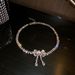 Modisches, übertriebenes, diamantbesetztes Bowknot-Ohrring-Armband-Set, Persönlichkeits-Halsband, Volldiamanten-Halskette für Frauen_voghion.com