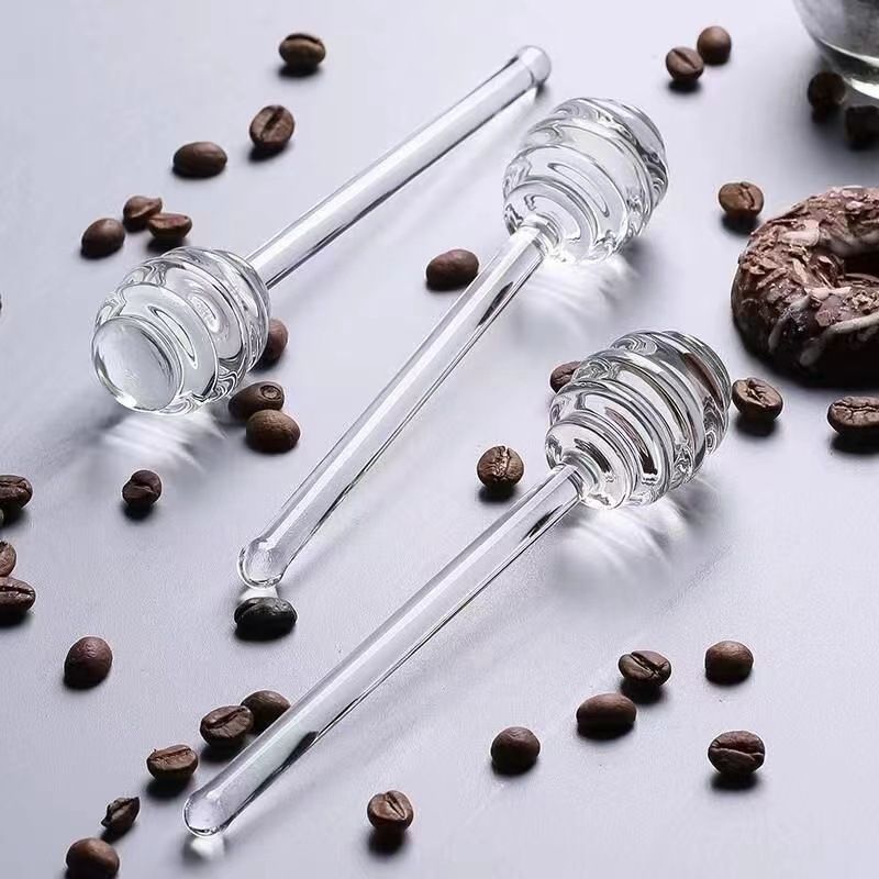 Honigglas aus Glas mit Holzschöpflöffel – luftdichter Deckel, elegante Aufbewahrung für Honig, Marmelade und Aufstriche (spülmaschinenfest, Fassungsvermögen 340 ml)_voghion.com
