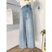 Retro Blue Versatile Wide Leg Jeans Elastic High Waist Design Women's Draping Pants Slimming Effect Made In China_voghion.com