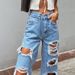 Women's fashion jeans ripped thin wash jeans pants_voghion.com