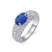 Anello di smeraldo coltivato alla moda da donna in argento S925 con gemme colorate coltivate e diamanti pieni, leggero e di lusso_voghion.com