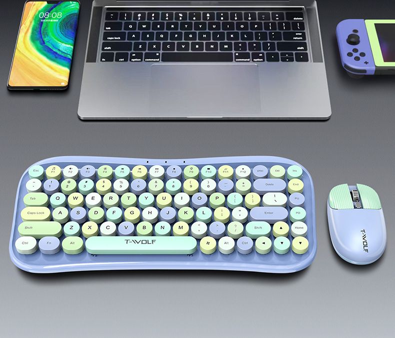 RTF660 Bluetooth Wireless Dual-mode Mouse Keyboard Set Lipstick Tablet Keyboard And Mouse_voghion.com