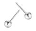 Orecchini a bottone con sfera rotonda in argento sterling 925, finitura lucida, chiusura a farfalla, H8_voghion.com