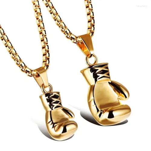 Anhänger Halsketten Gold Farbe Boxhandschuh Männer Frauen Halskette Edelstahl Schmuck_voghion.com