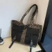 Borsa a tracolla da donna con stampa leopardata, grande, personalizzata, in tessuto, con doppia tasca, casual, con spedizione gratuita_voghion.com