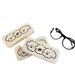 Custodia per occhiali unisex color crema con tre cuccioli, carina, di alto livello, con specchio per miopia avanzato per studenti_voghion.com