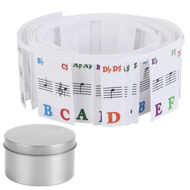 Piano Keyboard Stickers Removable Piano Key Labels PVC Piano Notes Guide without Glue for Beginners Kids_voghion.com