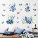 Niebieski bukiet motyli PVC samoprzylepny papier CH81526 spersonalizowana naklejka ścienna do łóżka w salonie_voghion.com
