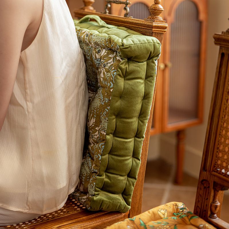 Modern geometrisch zitkussen - verdikt PP-katoenen stoelkussen voor in de eetkamer (40x40 cm, antislipbasis, abstract ontwerp, groen/irispatroon)_voghion.com