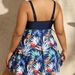 Plus Size Floral Print High Waist Bikini Set - Tummy Control Sexy Backless Swimsuit For Women_voghion.com
