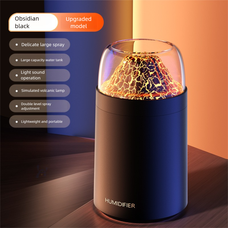 Luce per aromaterapia USB Volcano, mini umidificatore con effetto fiamma, atmosfera colorata per ufficio, scrivania e casa_voghion.com