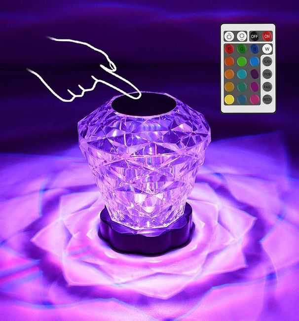 Night Light Bluetooth Speaker 3D Glass Bedside Table Lamp Color LED Night Lamp Touch Control Rechargeable Portable_voghion.com