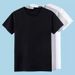 Men's Clothing Short sleeved T shirt for men, pure plain color, pure black, all black, all white, simple summer pure white T shirt top, half sleeves_voghion.com