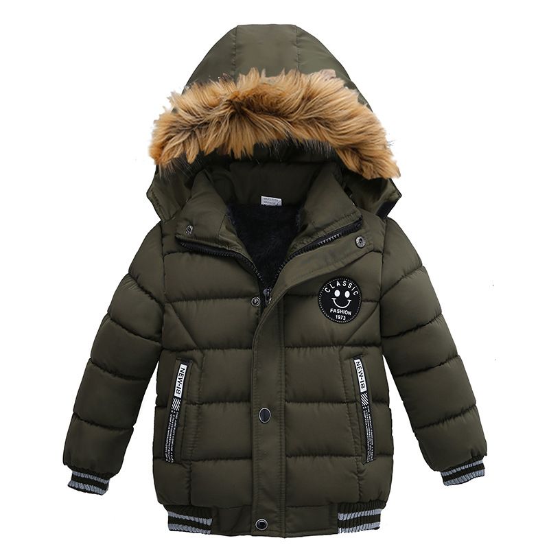 Samgami Baby Winter Clothing Trendy Children's Boys' Hooded Smiling Face Cotton Jacket_voghion.com