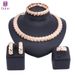 Italienisches goldfarbenes Schmuckset mit Halskette, Ohrringen, Armband und Ring, afrikanisches Brautmotiv für Damen, Hochzeitsparty-Geschenke_voghion.com