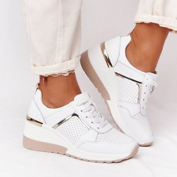 Damen Wedges Casual Sneakers Farblich passende atmungsaktive Mesh-Laufschuhe für Damen_voghion.com