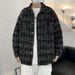 Pi Shuai Coat Men's INS Trendy Plaid Knitted Top Spring And Autumn Korean Loose Casual Work Jacket_voghion.com