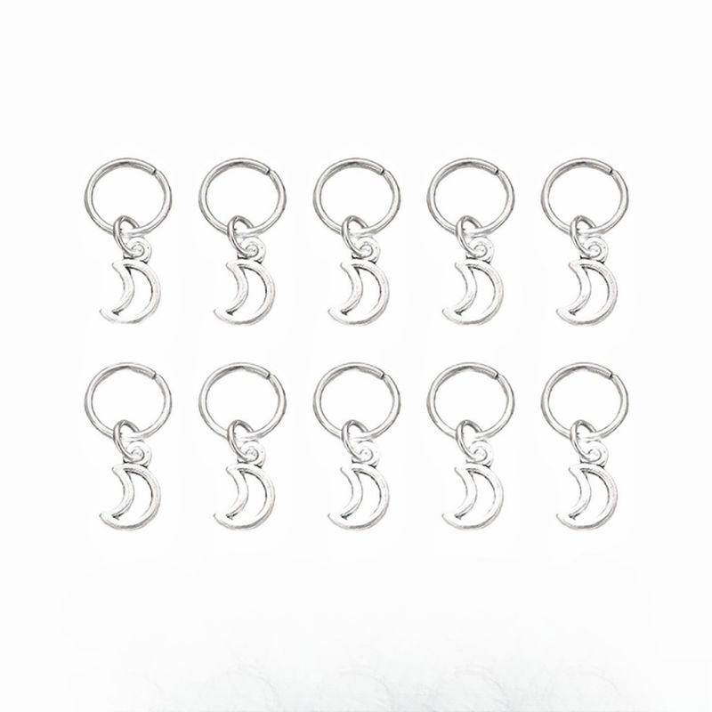Pingente de estrela e lua, enfeite de cabelo dreadlock, metal vazado, galvanizado, tipo estrela, trança aberta, acessório_voghion.com