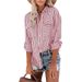 Verve Women's Spring Summer New Cotton Linen Washed Striped Single-Breasted Long Sleeve Shirt_voghion.com
