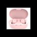 Cuffie wireless Bluetooth 5.0 modello A6S, custodia di ricarica inclusa, microfono vivavoce, suono stereo HD, colore rosa._voghion.com