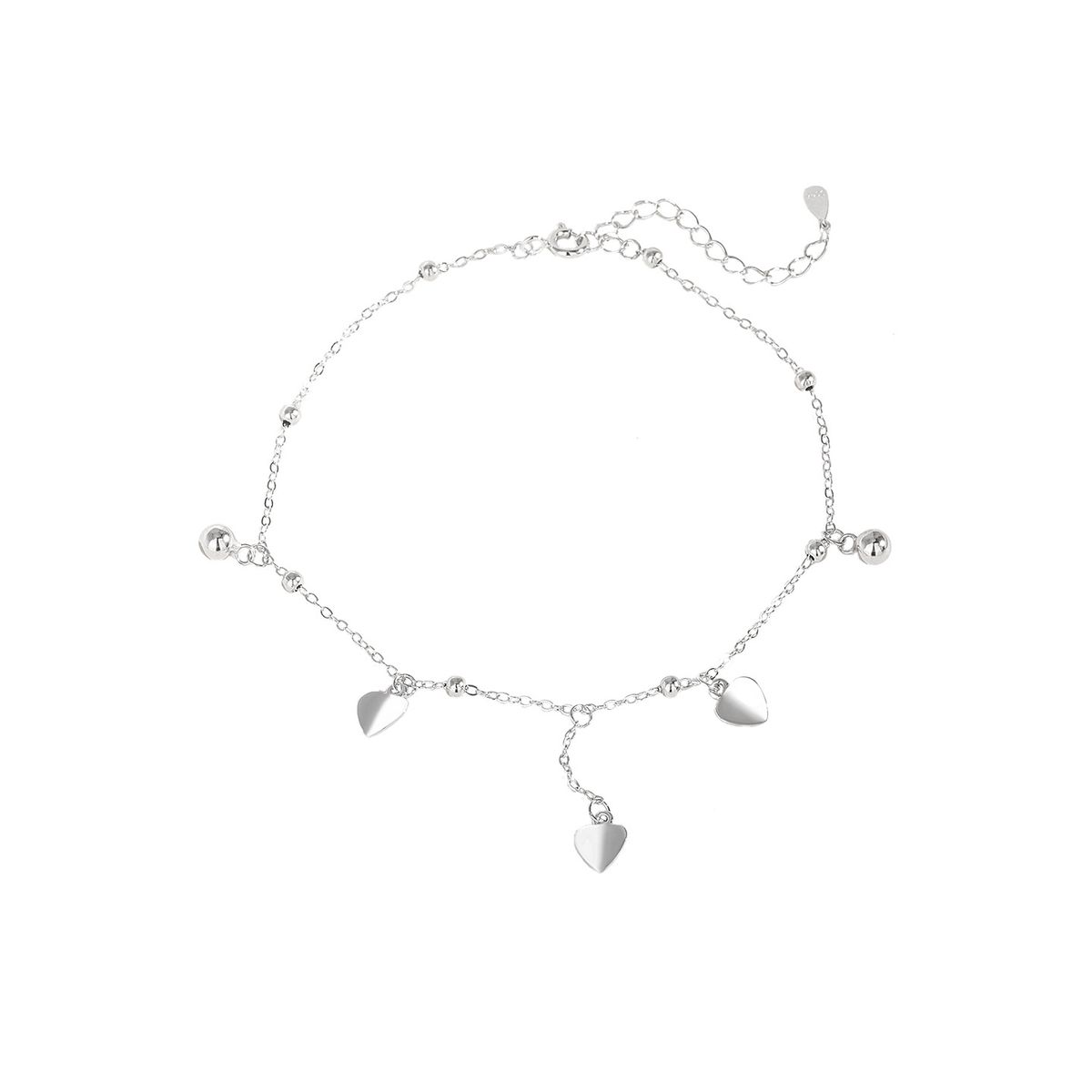 Bransoletka na kostkę z czystego srebra, prosta, elegancka, seksowna, z frędzlami, z sercem, wróżkowa biżuteria na stopę, prezent dla najlepszej przyjaciółki_voghion.com