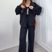 Women's Casual Elegant Outfit Set - V-Neck Knit Cardigan & High-Waisted Wide-Leg Pants (7 Colors, Plus Size Friendly)_voghion.com