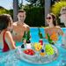 Glitter Transparent Inflatable Drink Holder & Snack Tray - Multi-Functional Pool Float For Parties (Durable PVC 360° Floating Design)_voghion.com