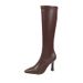 Women's Knee Long Boots Pointed High-heeled Knight Boots Elegant Thin-heeled Slim High-heeled Fashion Boots_voghion.com