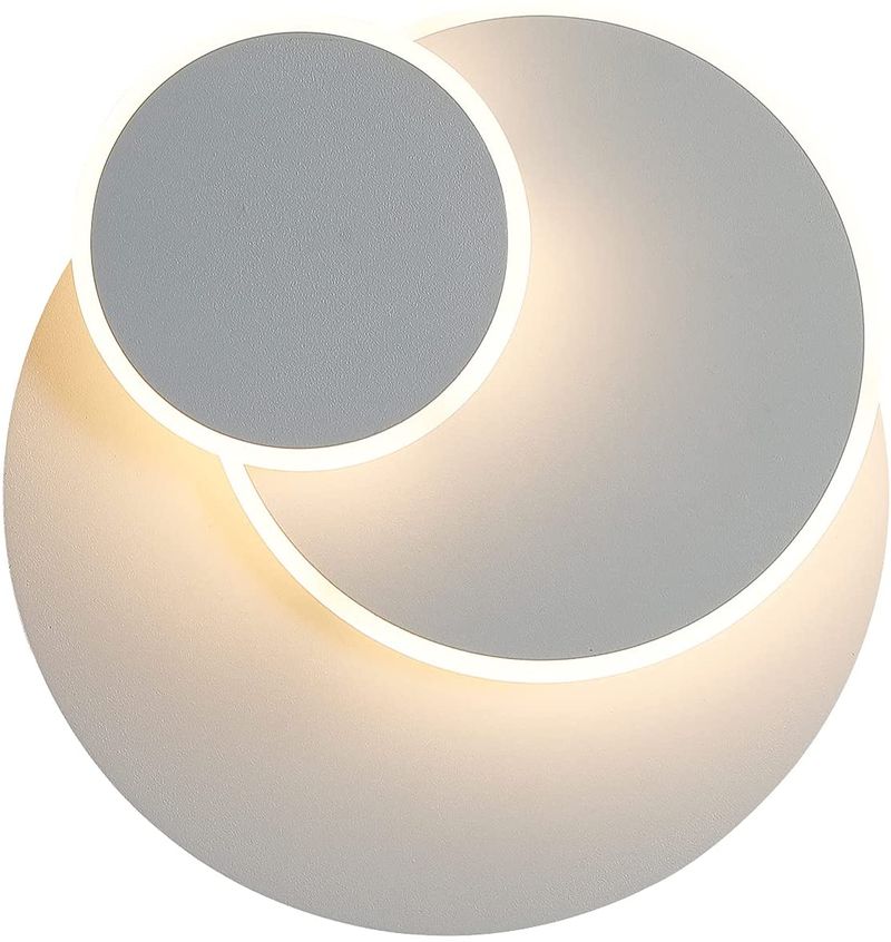 LED Dreifach-Wandleuchte, rund, drehbar, 15 W, GOECO, Weiß, Warmweißes Licht 3000 K, 24 x 24 x 7,5 cm, für Wohnzimmer, Schlafzimmer, Flur_voghion.com