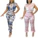 Women's sleeveless printed two-piece set independent station strap casual small fragrance suit _voghion.com