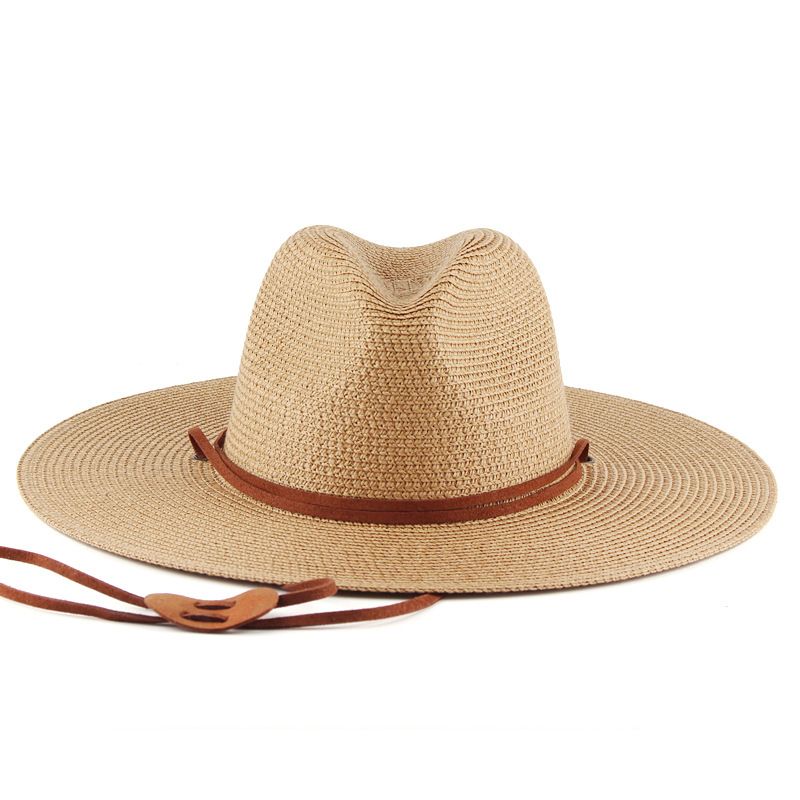 Men's and women's unisex summer sunshade straw hat wide-brimmed sun hat outdoor travel beach hat manufacturer direct sales wholesale_voghion.com