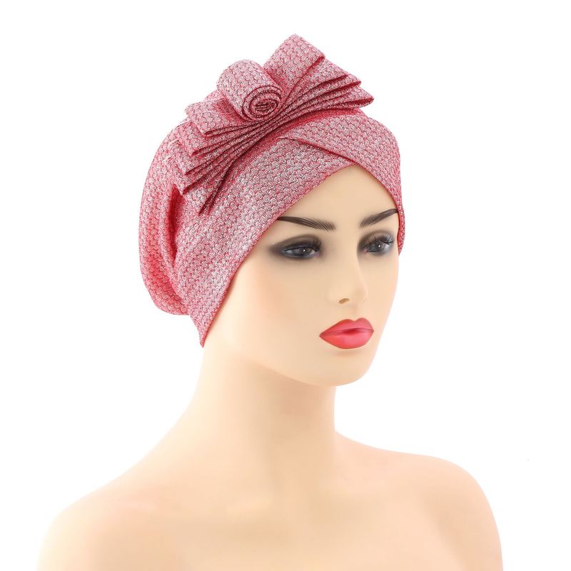 Curly border flowers multi-colored bright silk cloth powder turban hat Muslim hat_voghion.com