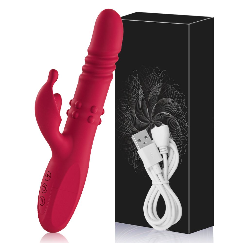 Vibrator Rabbit pentru femei, puternic punct G, telescopic, stimulator clitoridian rotativ, masturbator feminin, sexy pentru adulți_voghion.com