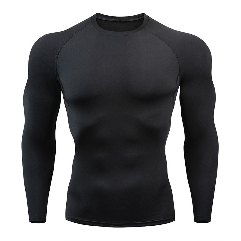 Men's Clothing Popular Sports Tights High Elastic Quick Drying Printed Long Sleeved Fitness Cycling Bottom Sweat Absorbent T Shirt_voghion.com