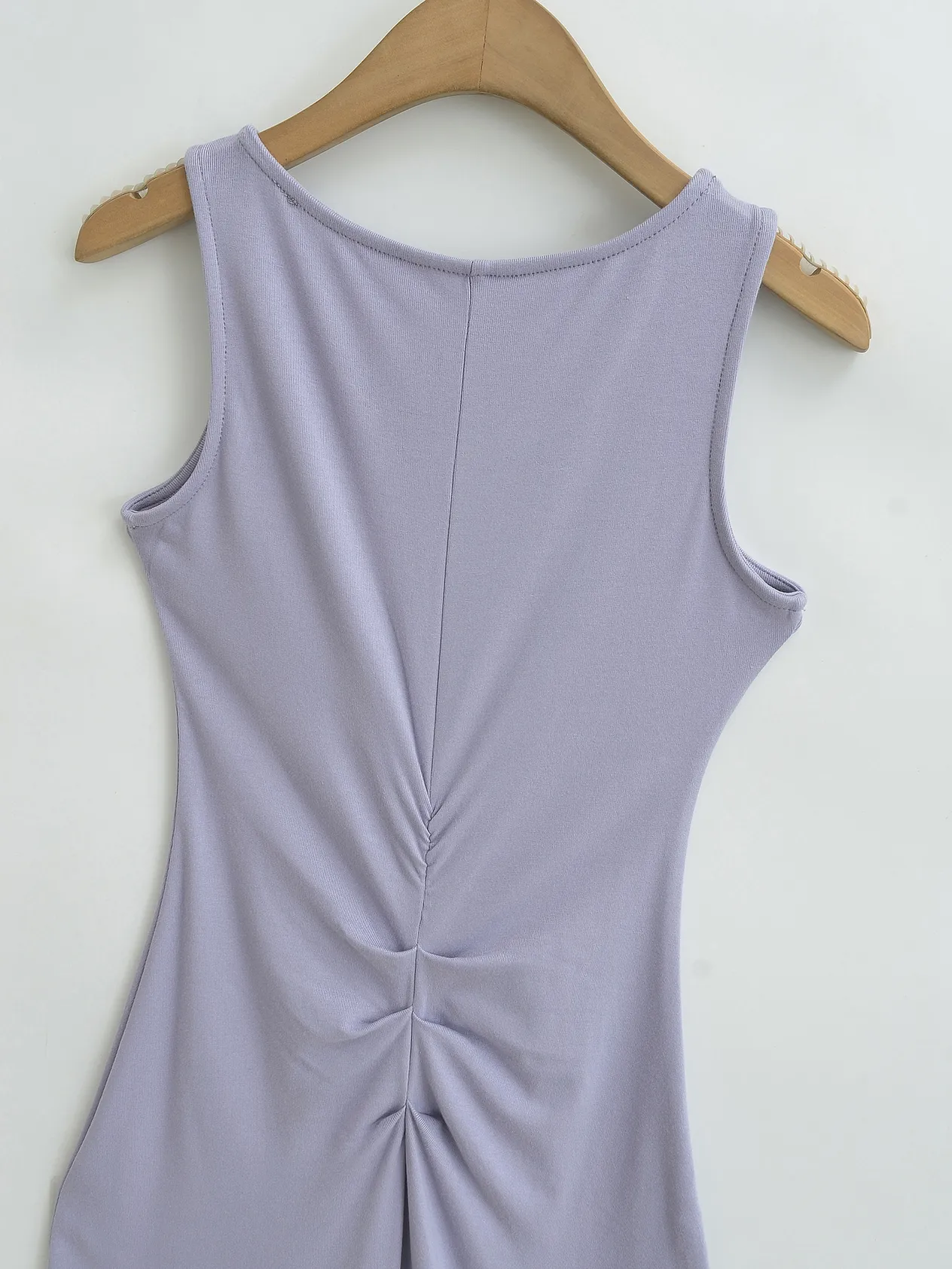 Women’s Clothing Summer New Hot Girl Pleated Round Neck Vest Dress Female Temperament Waist Hip Slim Long Skirt_voghion.com