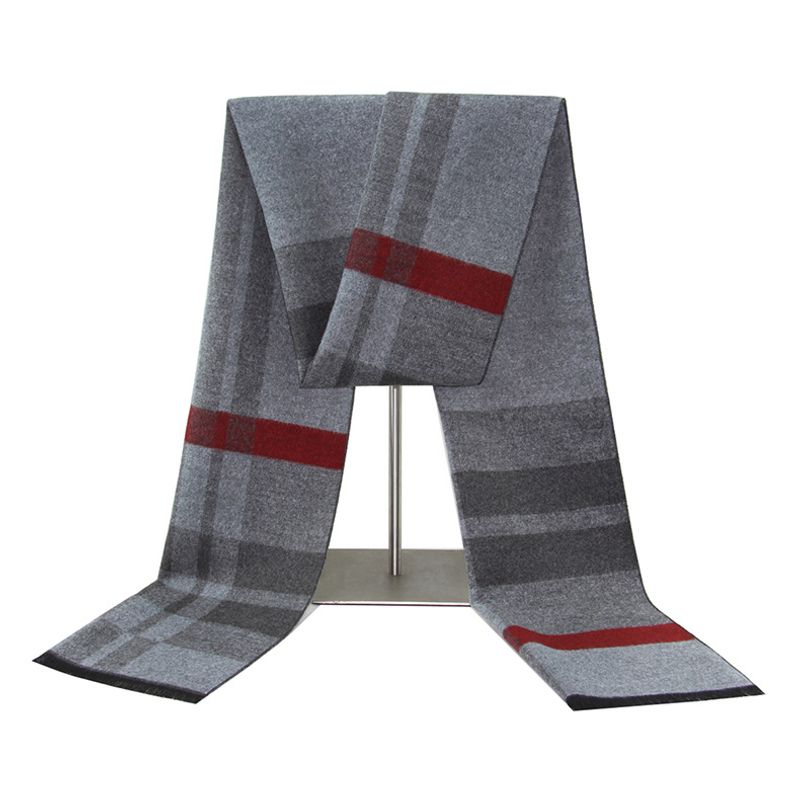 Unisex Striped scarf men's winter warm fleece scarf_voghion.com