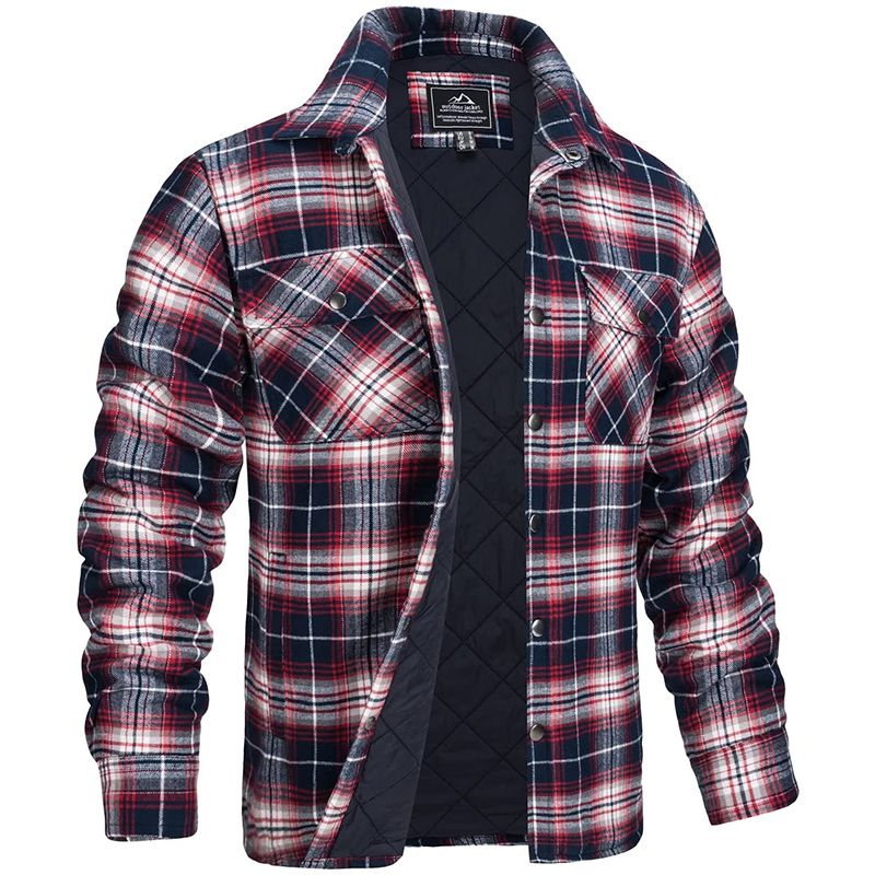 MAGCOMSEN Men's Plaid Flannel Jacket Warm Thick Long Sleeve Winter Shirt Jacket With Cotton Quilted Lined Autumn Windproof Coats_voghion.com
