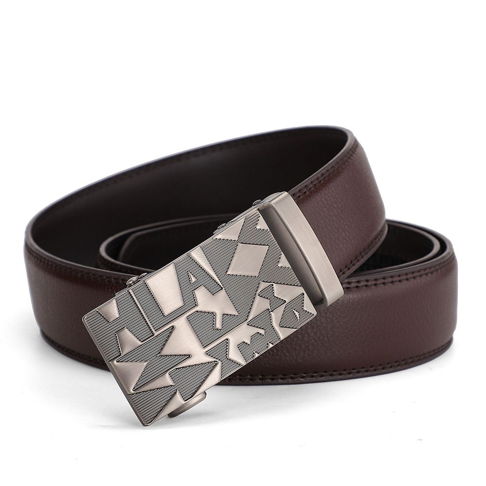 Otomatik Tokalı Erkek İki Katmanlı İnek Derisi Kemer - Gençler İçin Üst Düzey Moda Kemer (Her Tarza Uygun)_voghion.com