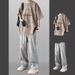 CT Summer Short Sleeve T-Shirt For Students, Men's Fashion Ins Style High Street Jeans Loose Two-Piece Set_voghion.com