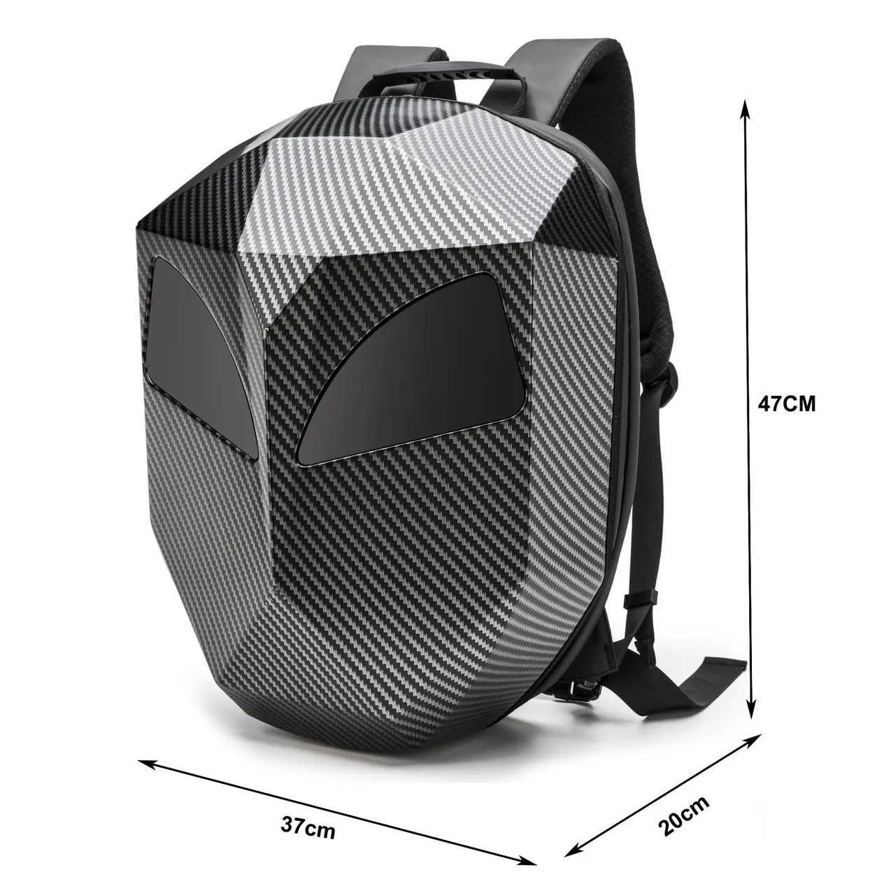 Accessoires de moto, sac à dos pour casque, sac de conduite Iron Hero, écran LED non lumineux, coque PC, sac à dos en nylon nu_voghion.com