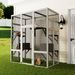 Large Outdoor Gray Wooden Catio – Solid Wood Cat Enclosure With 5 Platforms & 2 Resting Boxes, UV-Resistant & Waterproof Outdoor Cat House Shelter Playpen_voghion.com