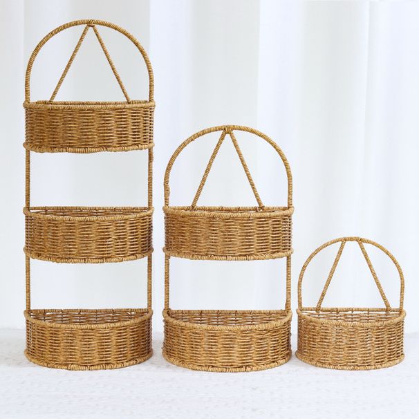 Creative Hand Woven Wall Mounted Basket Single Layer Multi Layer Wall Mounted Multi Purpose Basket Wall Mounted Storage Basket_voghion.com