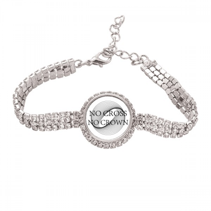Difficult Success Crown Line Tennis Chain Anklet Bracelet Diamond Jewelry_voghion.com