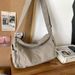 Large Capacity Solid Color Canvas Shoulder Simple Crossbody Women's Retro Messenger Bag Backpack_voghion.com